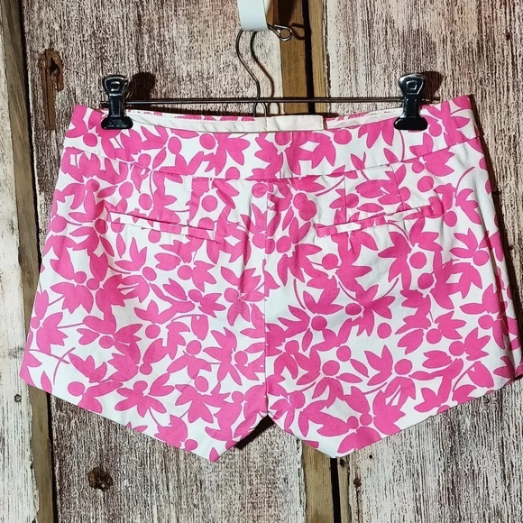 J. Crew city fit stretch pink white flowers front/back pockets zip fly 4 - Picture 3 of 7
